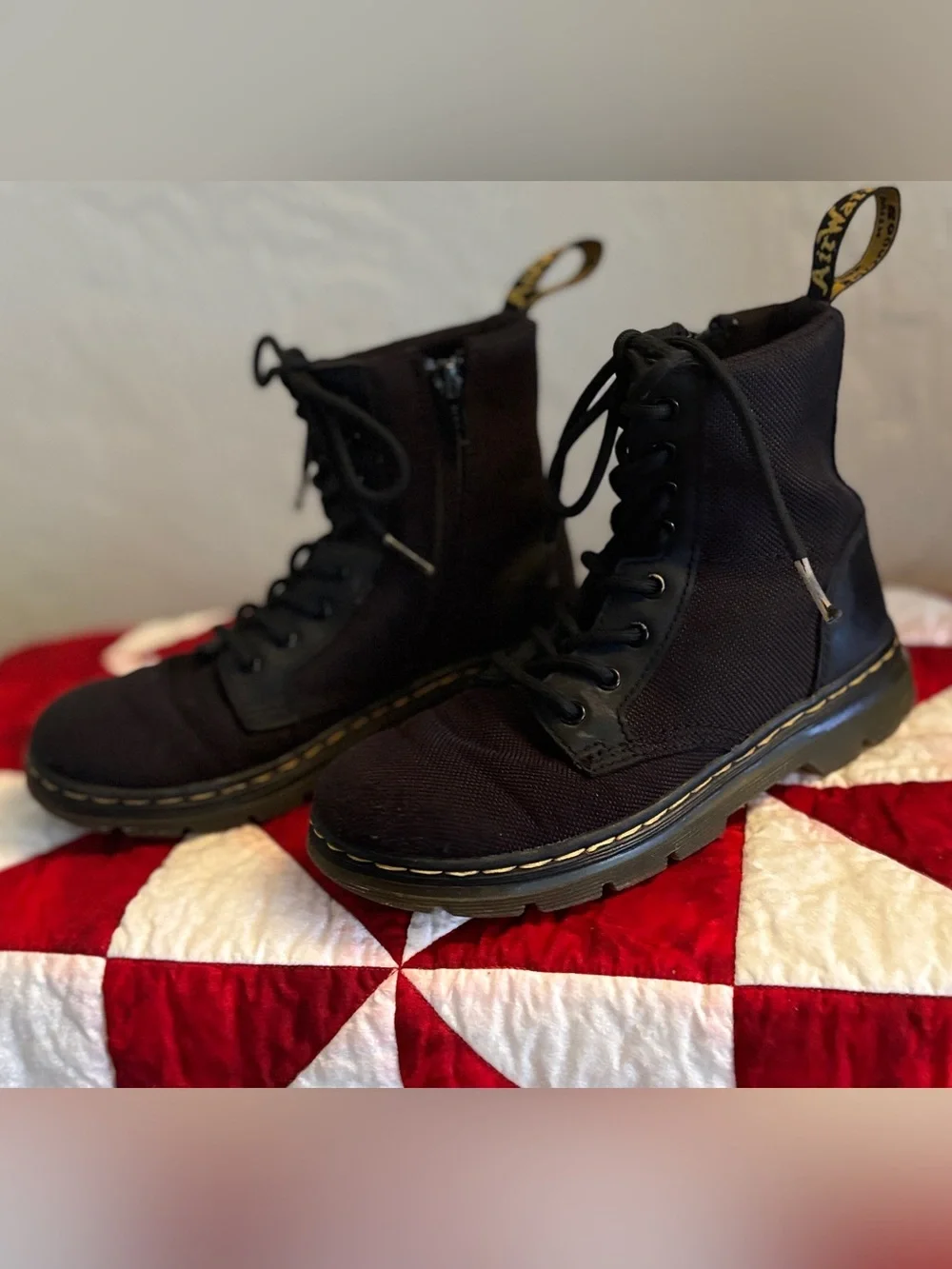 Dr Marten’s Combs J Youth Extra Tough Poly Casual Lace-Up Combat Boots Black US1